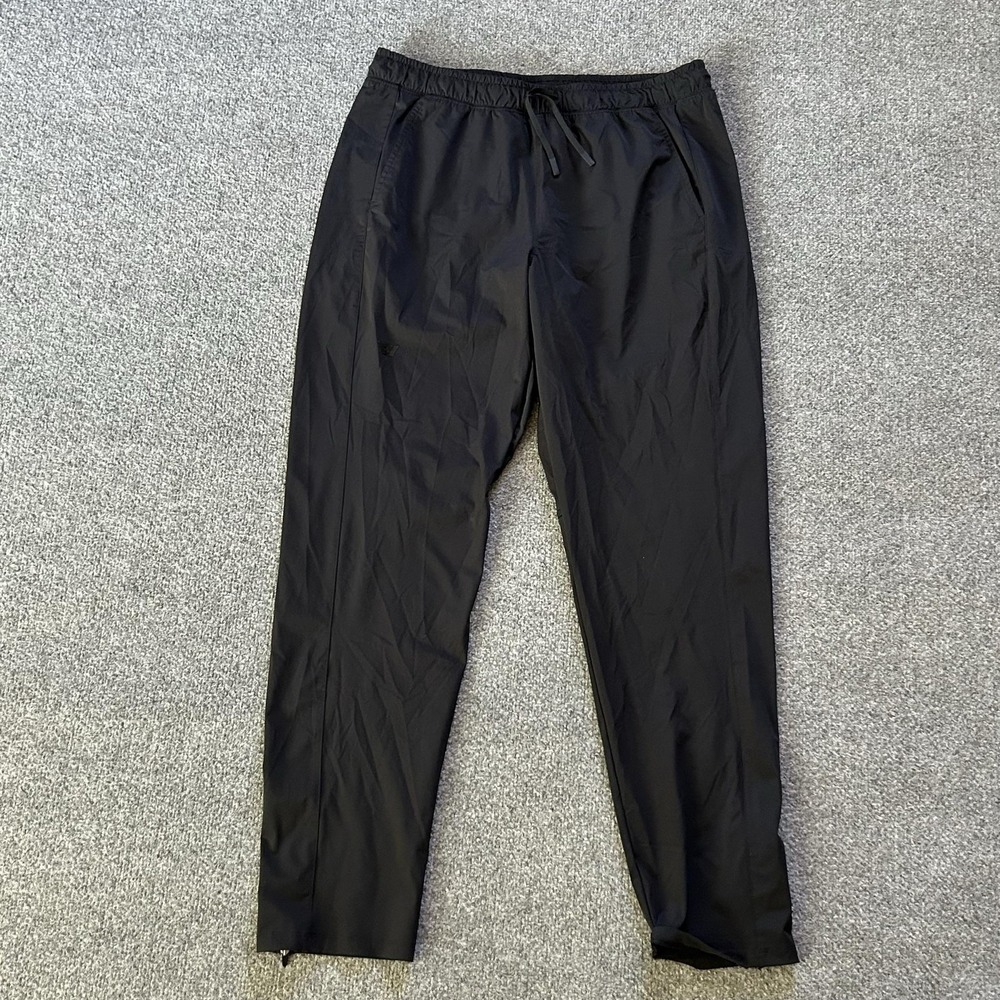 WOLACO Track Pants Mens Large Black Lightweight Stretch Zip Pocket Joggers